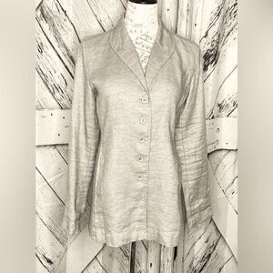 Eileen Fisher Linen Blend Blazer Tan Shimmer Size XS